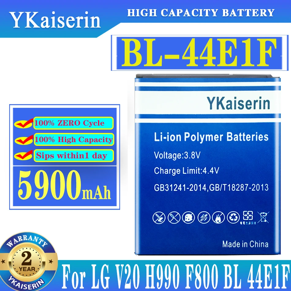 

YKaiserin Battery 5900mAh BL-44E1F Replacement For Mobile Phone LG V20 H915 H910 H990N US996 F800L Batteria + Tracking Number