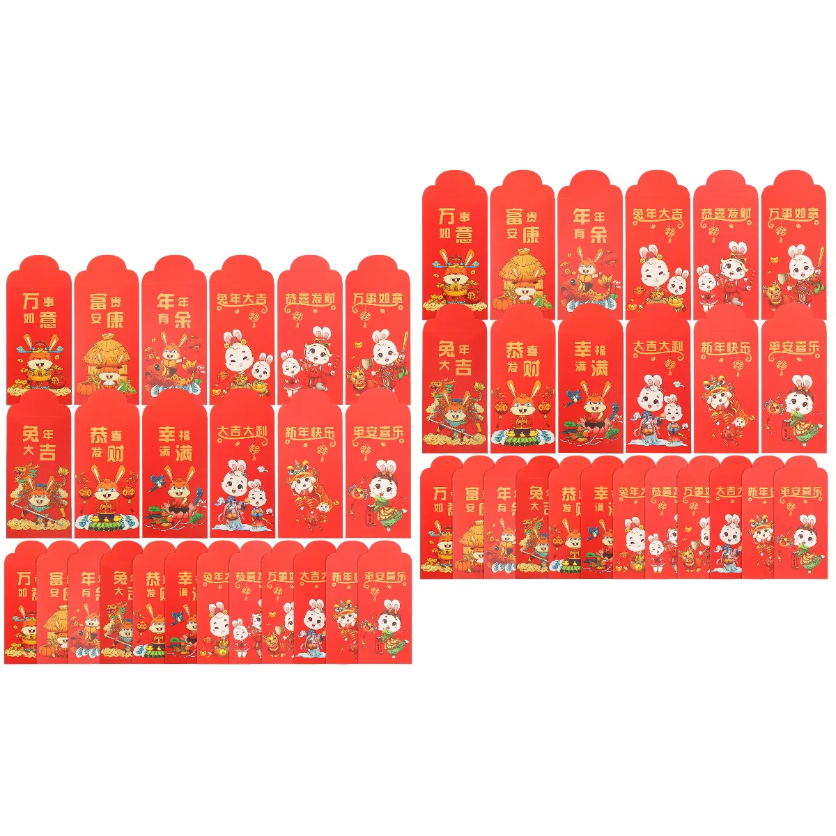 

48 Chinese New Year Red Envelope Festival Cartoon Rabbit Red Packets