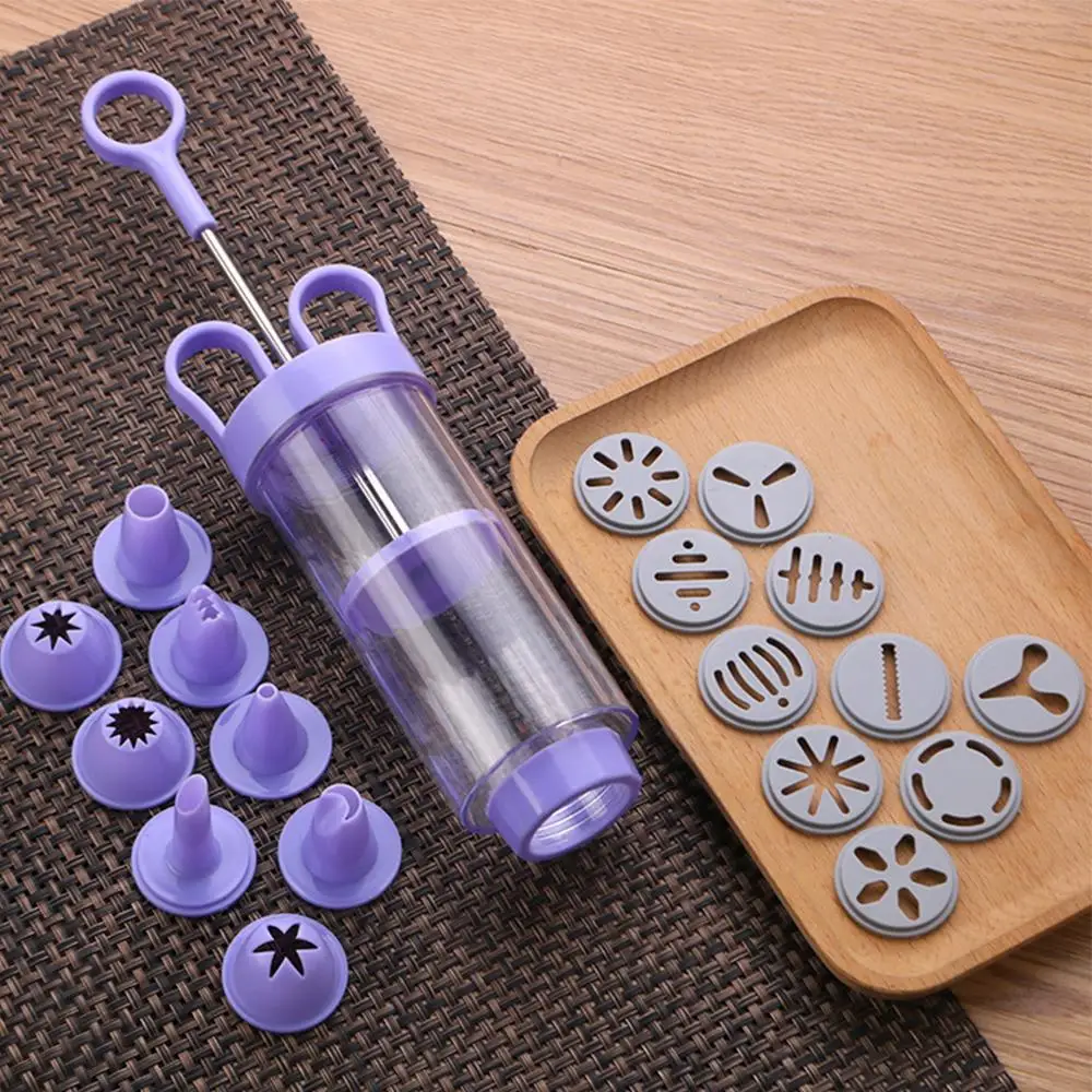 

Cookie Press Icing Kit Cookie Cutter Mold Gun DIY Pastry Syringe Extruder Nozzles Piping Cream Biscuit Maker Cake Tools