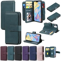 luxury flip wallet leather case for iphone 13 12 11 pro max xr x xs se2020 7 8 plus case multi card full protect phone bag coque