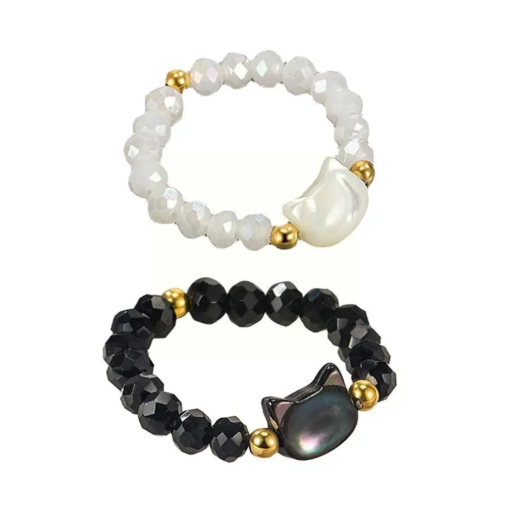 

Женское эластичное кольцо из натурального камня, с опалом