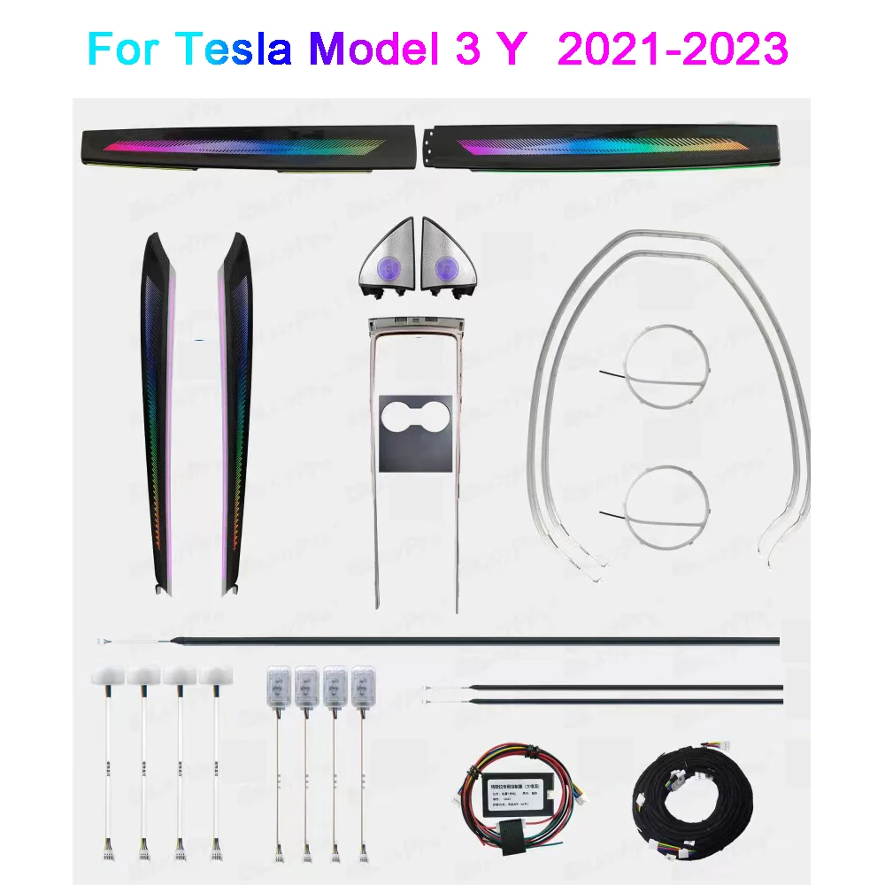 

For Tesla Model 3 Y 2021- 2023 Atmosphere Lamp 3D Dragon Scale Trim Panel Modified Interior Radium Carving Atmosphere lamp