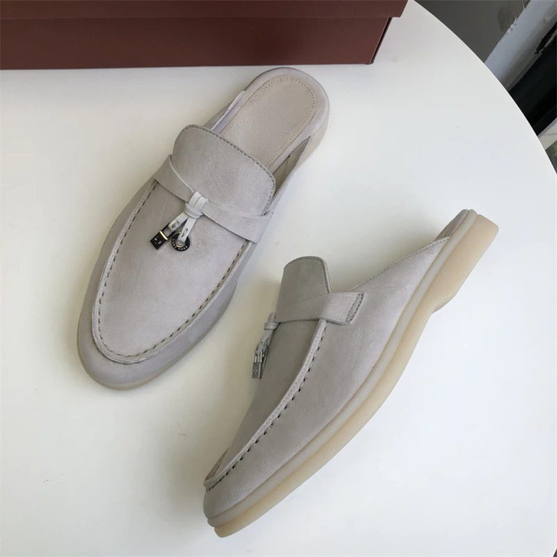 Top Quality Spring Summer Cashmere Loafers Women's Pendants Fashion Comfortable Loafers Wool Walking Casual Women's Sandals.