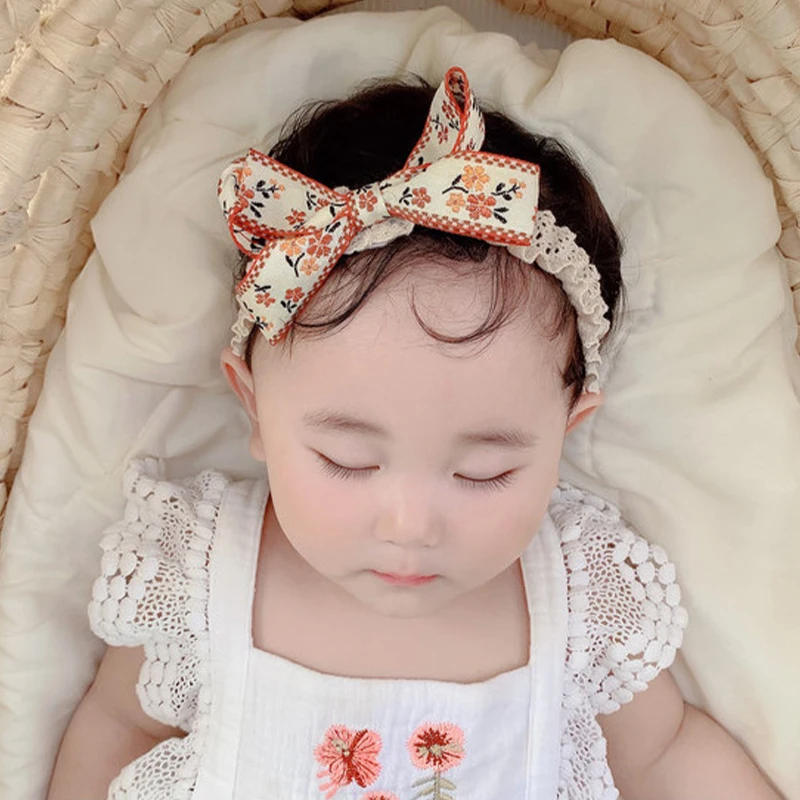 

Fashion Flower Bow Headdress Baby Hairband Children Girls Hair Clip Accessories Cotton Hairpin Lace Hollow Barrette Hairclip