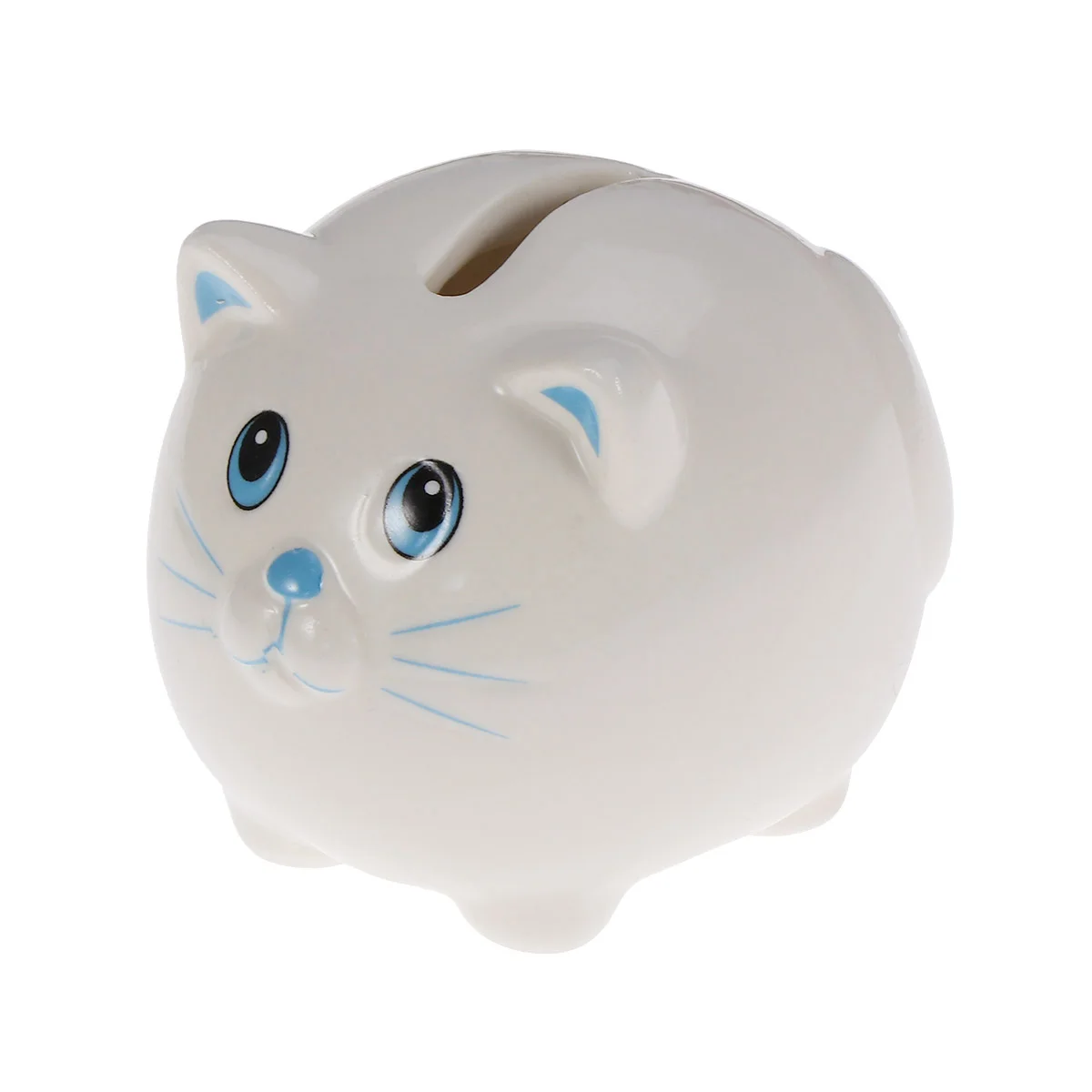 

Ceramic Piggy Bank Cat Safe Money Coins Banknotes Saving Box for Kids Boys Girls (Blue)