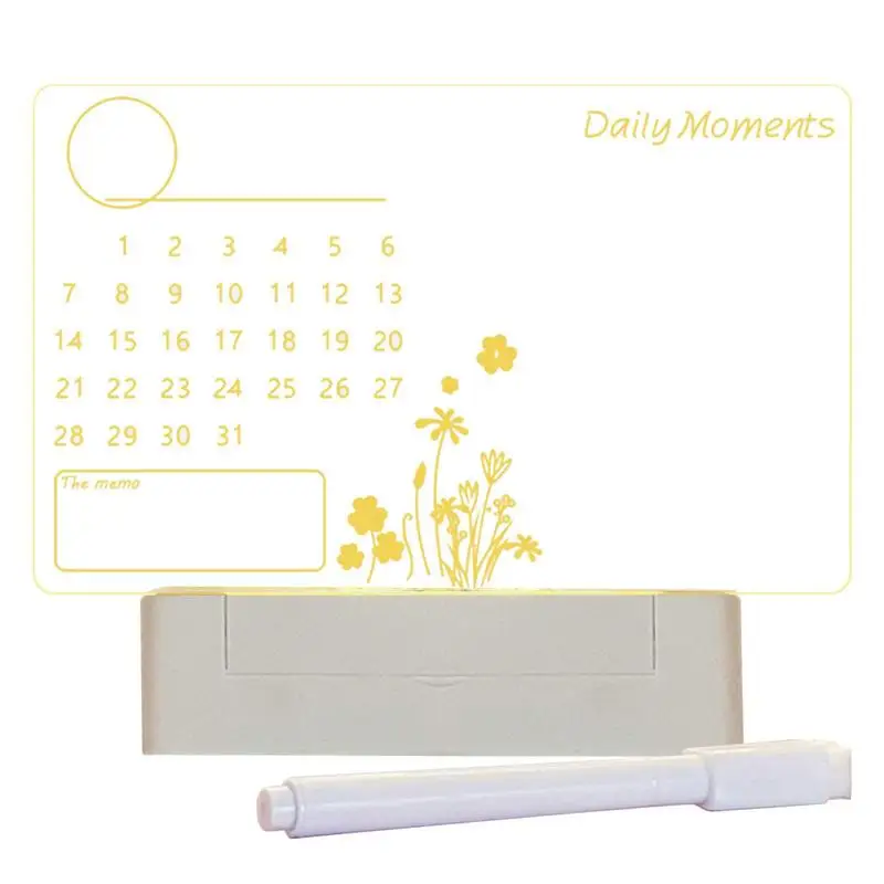 

Light Up Dry Erase Board Message Board Calendar For Desk Universal Transparent Night Light Notepad With Pen Wonderful Gift For