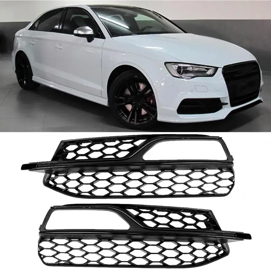 

Pair Bumper Fog Light Grille with Black Trim Fits for Audi A3 S-Line S3 2013 2014 2015 2016 car accessories