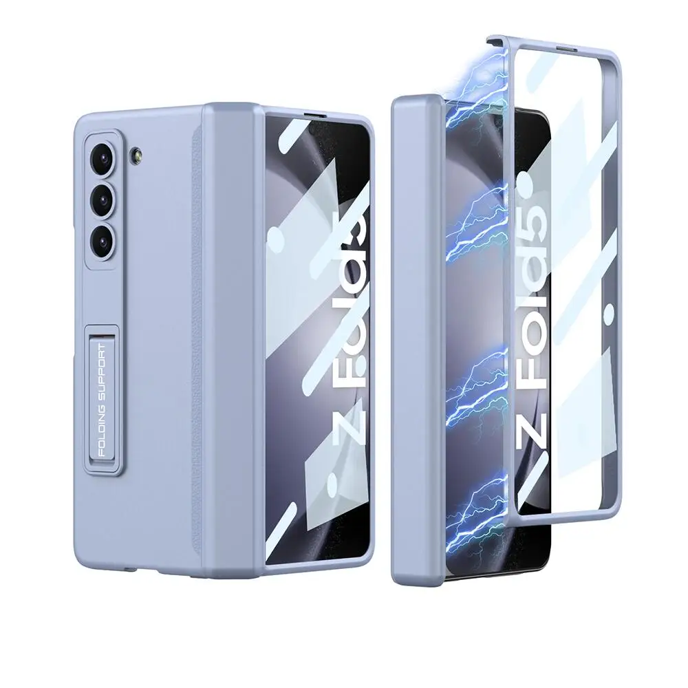 

Shockproof Armor Case for Samsung Galaxy Z Fold 5 Fold5 Magnetic Hinge Protective Hard Slim Matte Cover Kickstand Glass Film