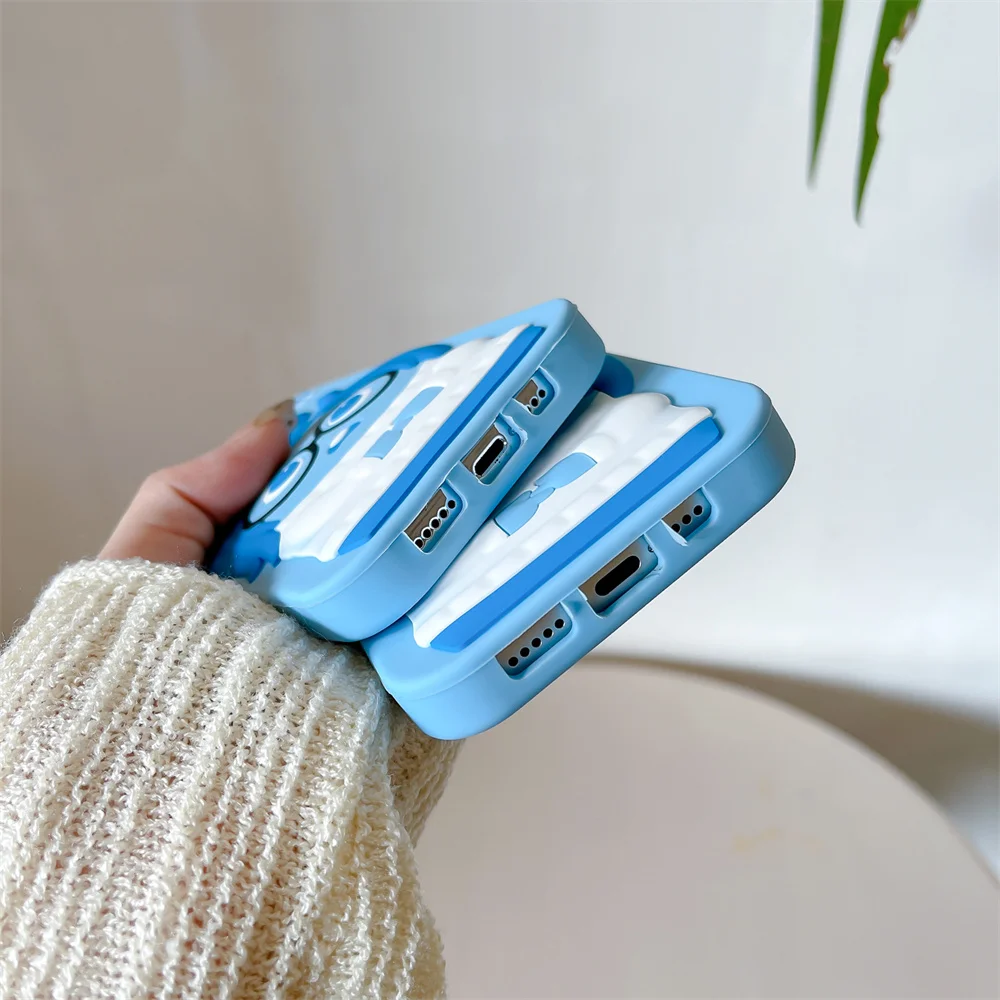 Фото For iPhone 15 14 Plus 16 13 12 Pro Max 11 3D Cartoon Fashion Inside Out Sadness Silicone Phone Case Soft Back Cover Y2k №5