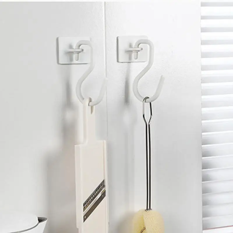 

Door Hooks Strong Adhesive Wall Hooks Anti-skid Traceless Sticky Hooks Refrigerators Storage Racks Towel Hanger Home Organizer