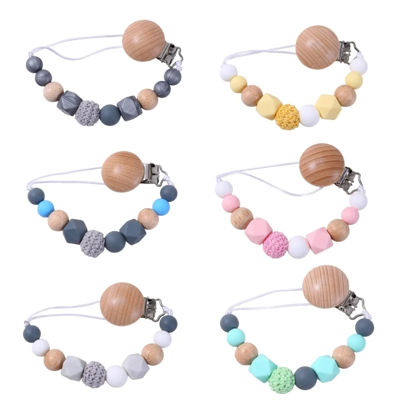 

Силиконовый зажим для соски с бусинами, противоударный Зажим, Слюнявчик с цепочкой, аксессуары для детской одежды, Прямая поставка