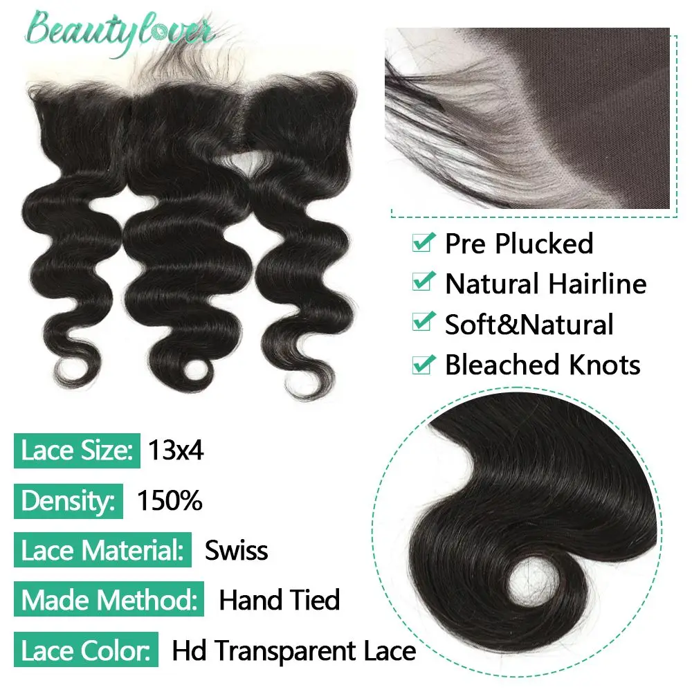 13x4 13x6 Фронталь только 4X4 5X5 6X6 Кружевной замыкание Ухо на Волна тела 10A Реми Человеческие Волосы на.