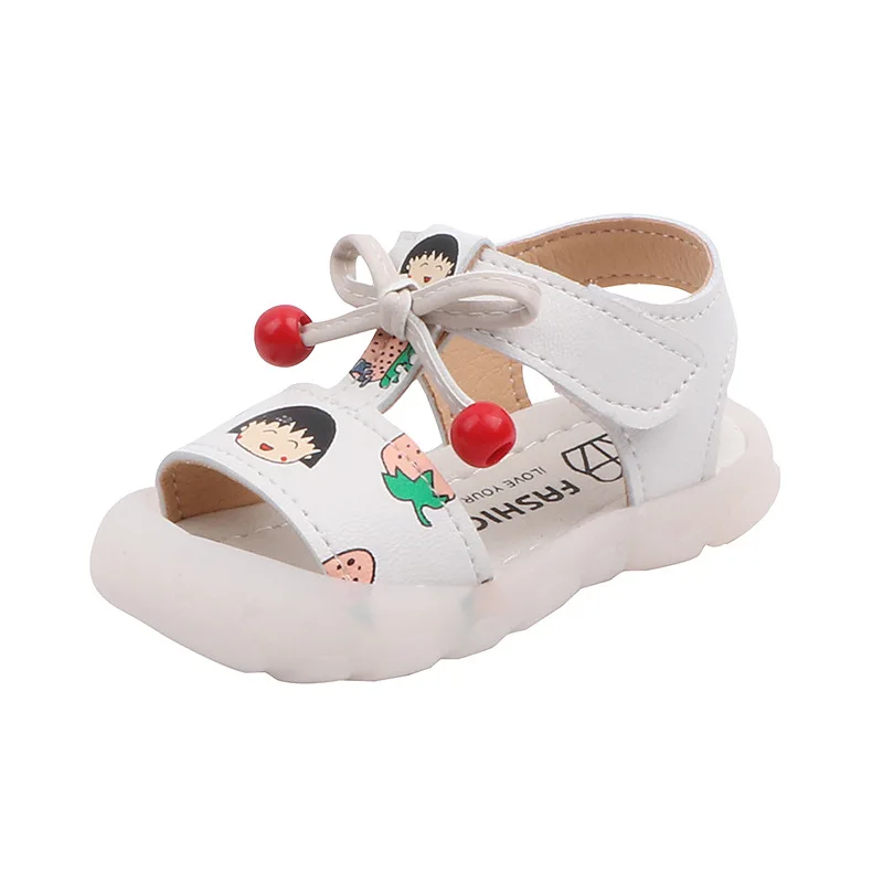 Сандалии с открытым носком для девочек босоножки принцессы на мягкой резиновой