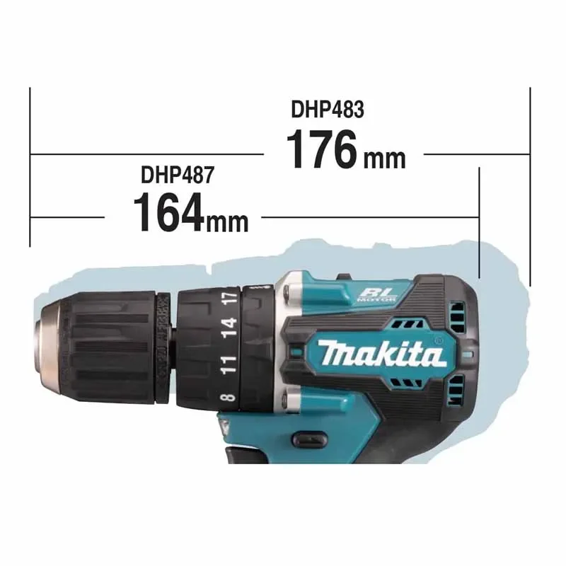 Аккумуляторная дрель-шуруповерт Makita DHP487 18 в 13 мм (1/2 дюйма)