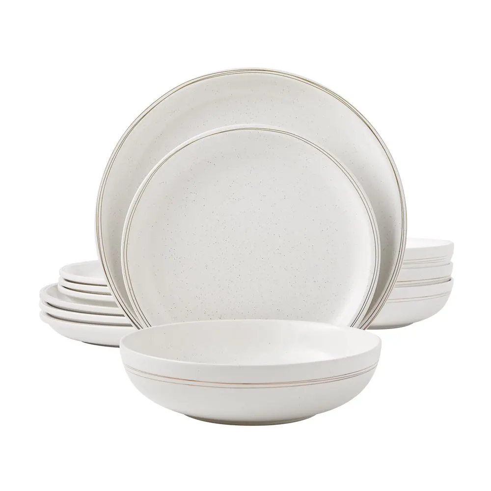 

Gold Frost 12 Piece Stoneware Dinnerware Set