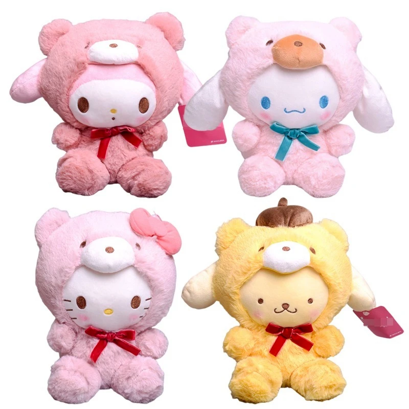 

Sanrio Melody Cinnamoroll Hello Kt Kuromi Kawaii about 20Cm High-Quality Sitting Plush Toy Doll Gifts for Girl Friends Childrens