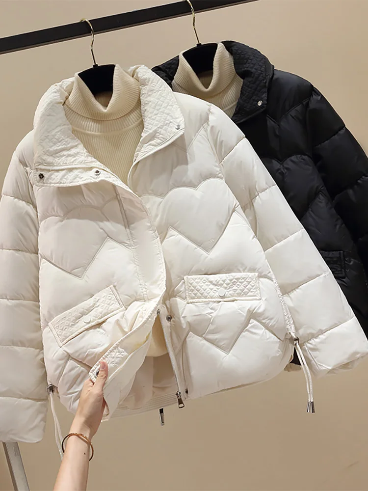 Маленькая женская куртка на хлопковой подкладке новинка зимы 2024 европейские