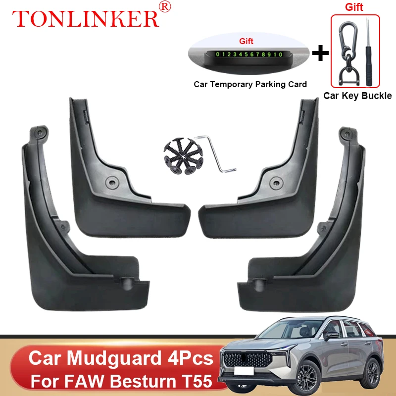 

TONLINKER Car Mudguard For FAW Besturn T55 SUV 2023-Present Car Mudguards Splash Guards Front Rear Fender Mudflaps Accessories