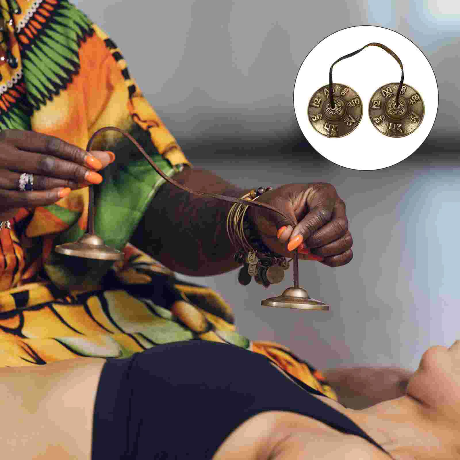 Кольцо-колокольчик для йоги медитация религиозный ударный инструмент Om Tingsha