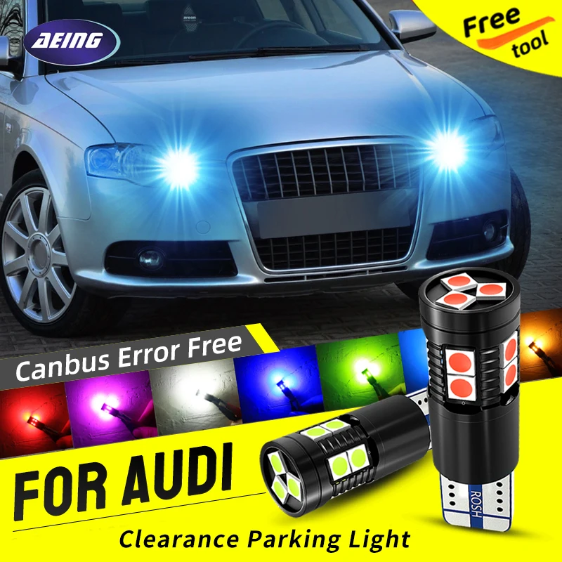 

2×T10 W5W 168 194 LED Clearance Marker Parking Lights Bulbs Canbus Error Free For Audi A4 B5 8D B6 8E B7 8H Avant Convertible