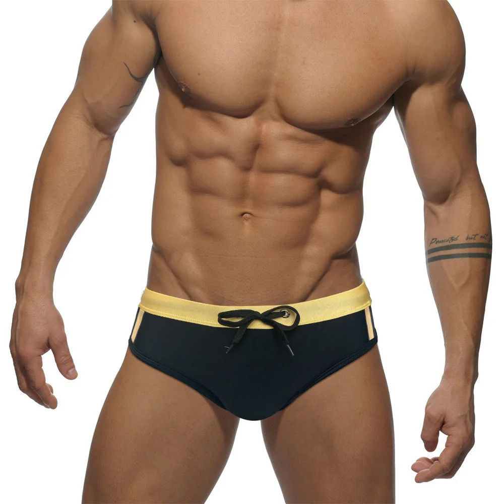 

T80 new summer black sexy tight low waist men swimsuits hot pool swimming bikinis men swimwear hot gay men swim briefs trunks