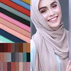 Женский простой пузырьковый шифоновый шарф, хиджаб, принт, сплошной цвет, шали, повязка на голову, женские хиджабы, шарфы, шарф, 56 цветов