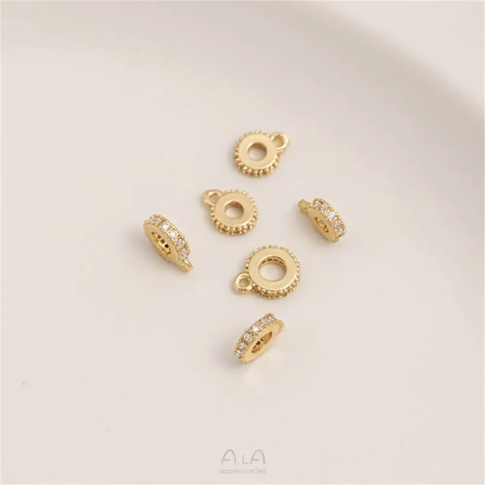 Цирконовая прокладка из 14-каратного золота с подвесным кольцом прокладкой