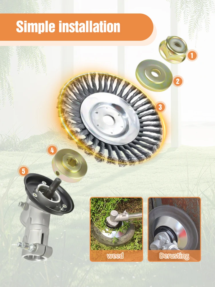 Модернизированная 6/8/10 дюймовая головка для кустореза травы газонокосилка