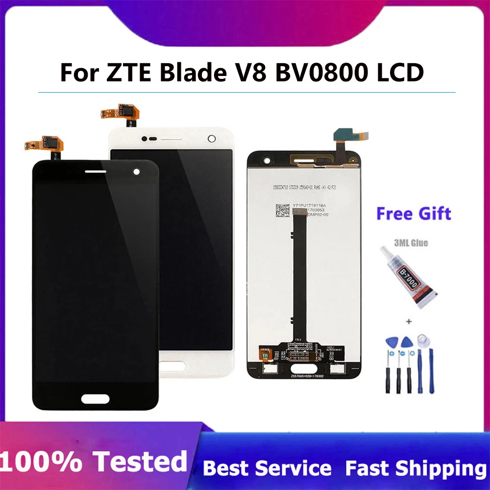 ЖК-дисплей 5,2 дюйма для ремонта телефонов ZTE Blade V8 V 8, дисплей для ZTE Blade V8 BV0800 +, сенсорный экран, сменный дигитайзер в сборе