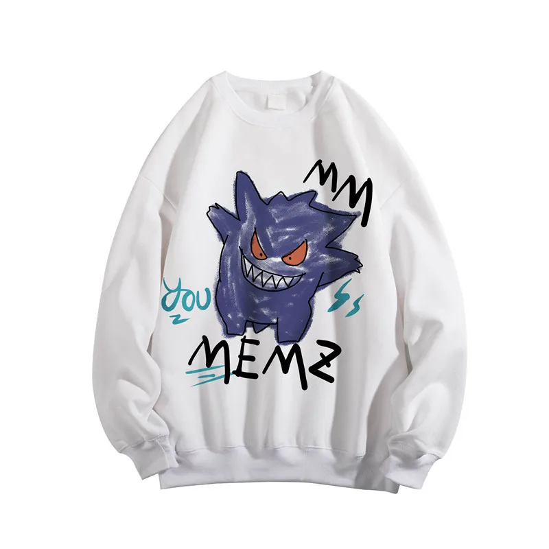 

ZCSMLL tide Style Plush sweatshirt men's Korean trend loose round collar long sleeve couple Harajuku Pullover casual top
