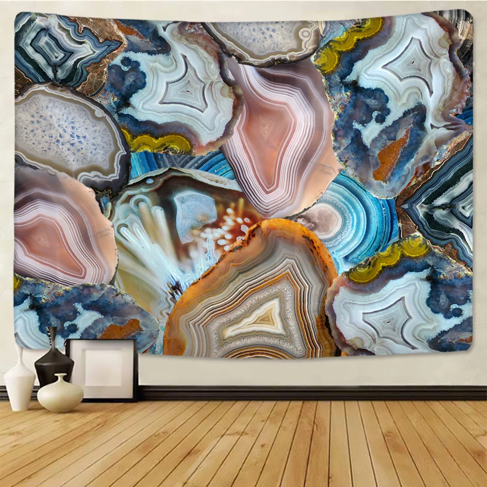 

Gold Foil Colorful Marble Abstract Tapestry Psychedelic Boho Art Home Decoration Rug Hippie Wall Hanging Mandala Tapestry