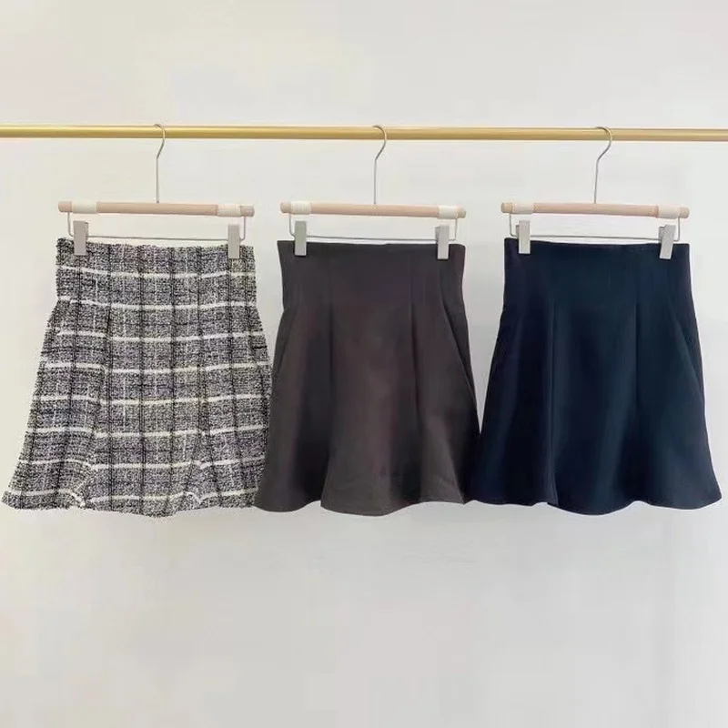 

Summer Japanese Woman Skirt High Waist All-match Mini Skirts Female Retro Plaid Short Faldas Mujer 2023 New Trendy O2