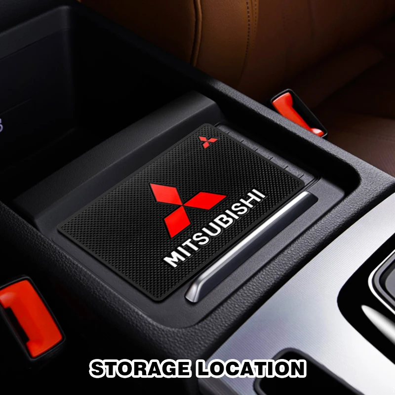 

Car Logo Anti-slip Mat Dashboard Sticky Non-slip Mat Phone Glasses Key Holder Interior Parts For Mitsubishi ASX Lancer Pajero