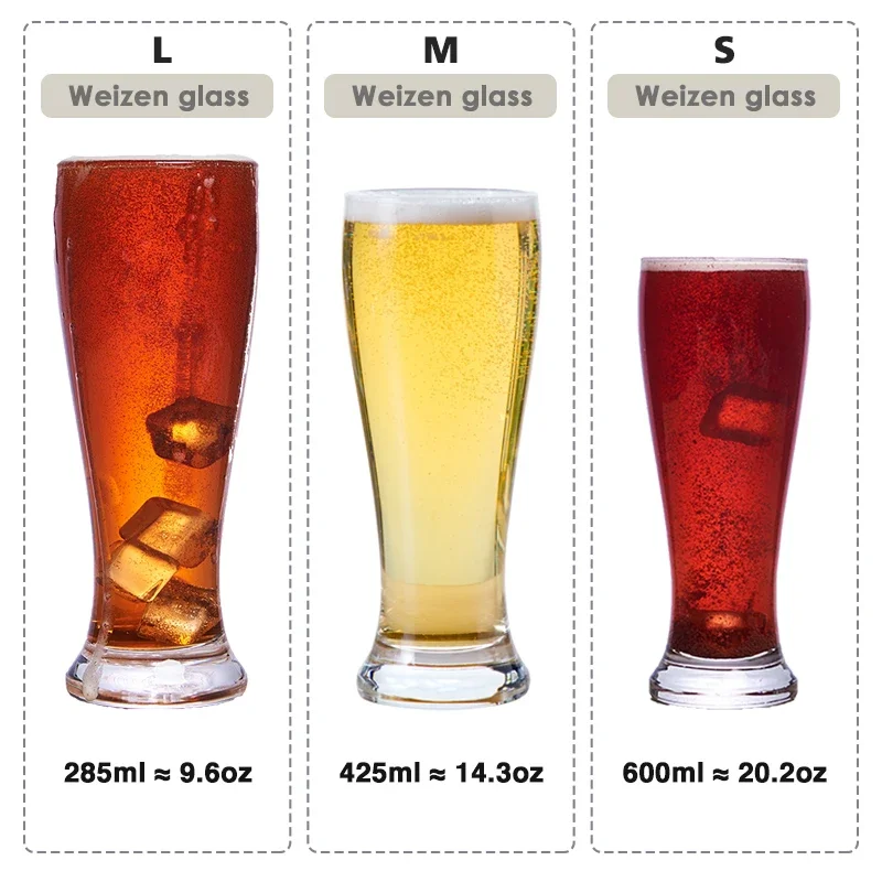 Набор из 2-х стаканов для пшеничного пива Weizen: уникальные кружки для крафтового пива, хрустальные стаканы для сока, посуда для напитков, товары для домашнего бара (art.: 3920dbc3beea3) - 3920dbc3beea3