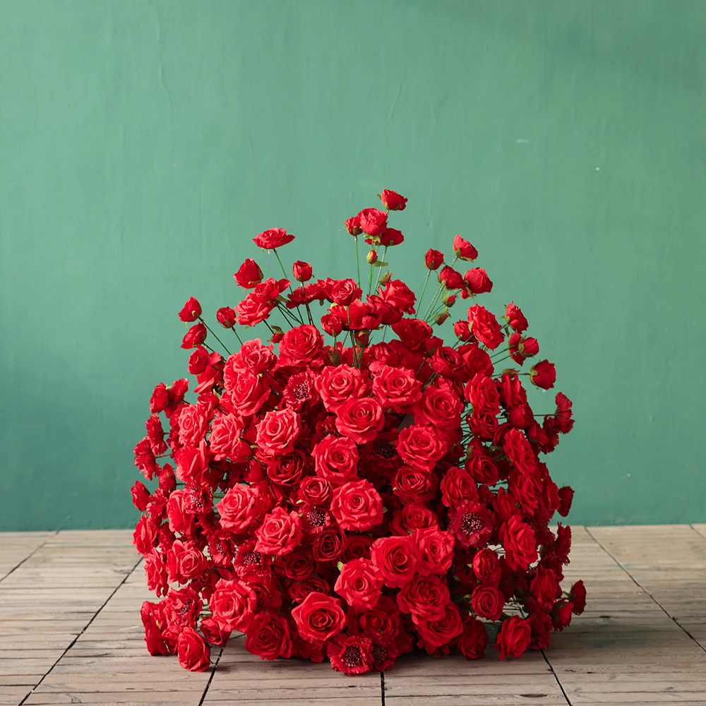 Роскошная красная роза гортензия искусственная поплавковая композиция для