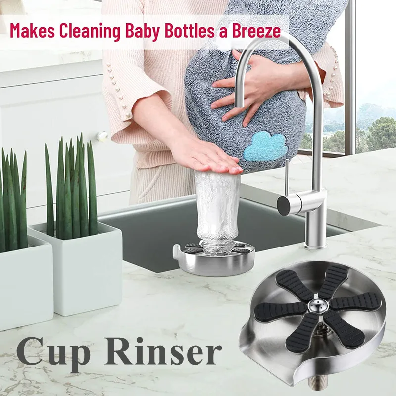 

Flushing Mute Cup Washer Device Rinser Bottle Wine Mug High Quick Outlet Party Cleaner Baby 9 Automatic Holes Pressure Glasses