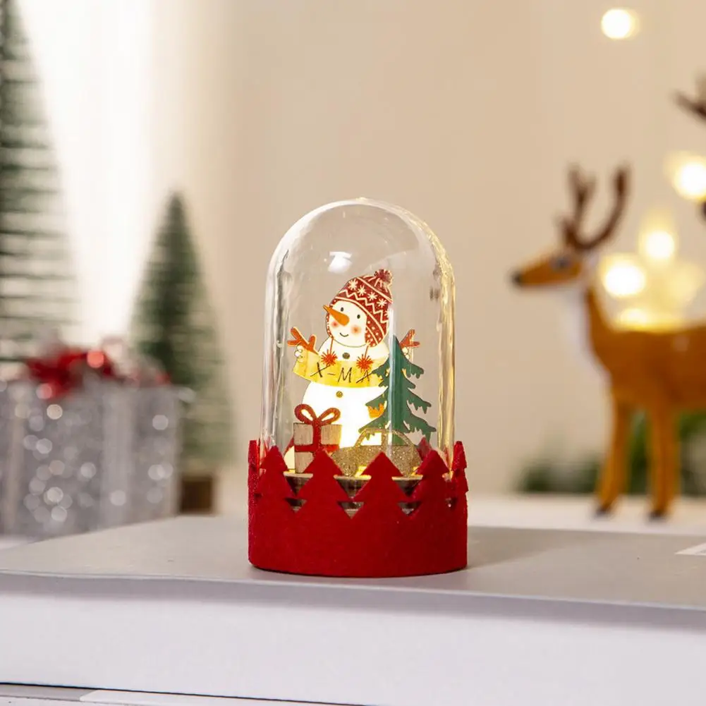 

Attractive Wooden Ornament Bright Color Christmas Ornament Luminous Transparent Cover Decoration Light Scene Layout