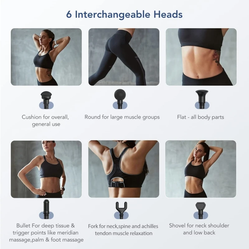 Пульсирующий массажер Mebak массажный пистолет для глубоких тканей портативный