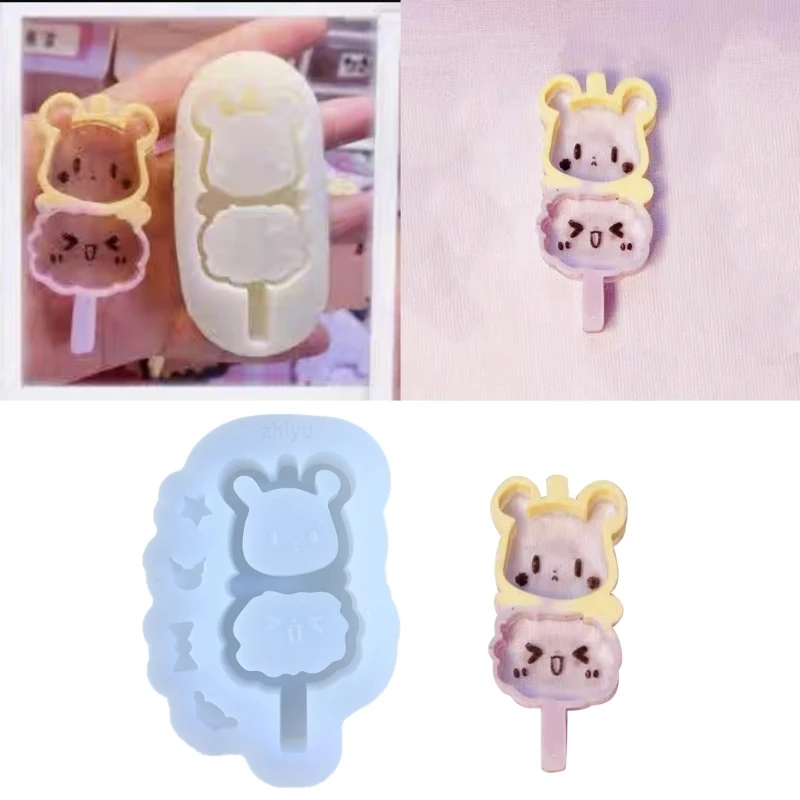 

Формы для литья смолы с зыбучим песком, форма для шейкера из смолы, Прозрачная силиконовая полая форма, милые формы для подвесок Y08E