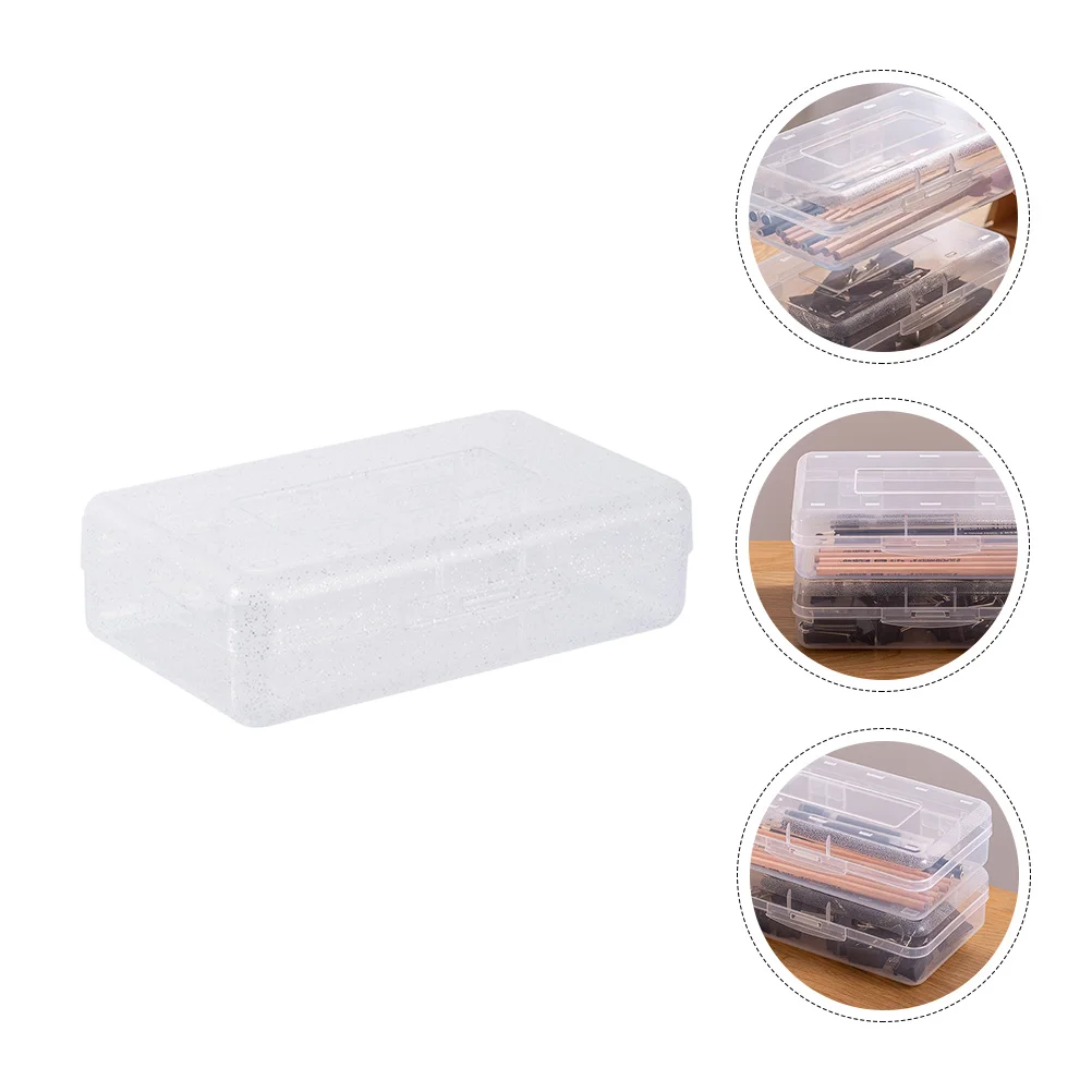 

Case Students Supplies Stationery Storage Transparent Holder Plastic Container