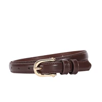 ins niche temperament design horseshoe buckle belt female all match thin gold pin buckle belt fashion gift accessories