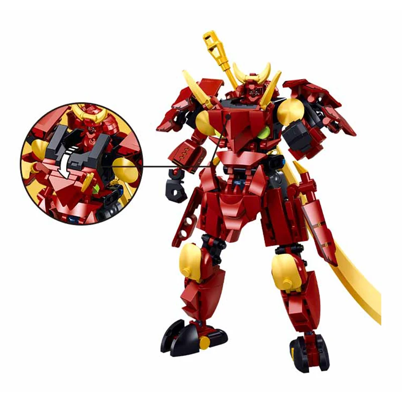 Фото Горячий Sluban Phantom Ninja Warrior Mech Robot, строительные блоки, мини-фигурка, детские игрушки на день рождения, праздничные подарки №2