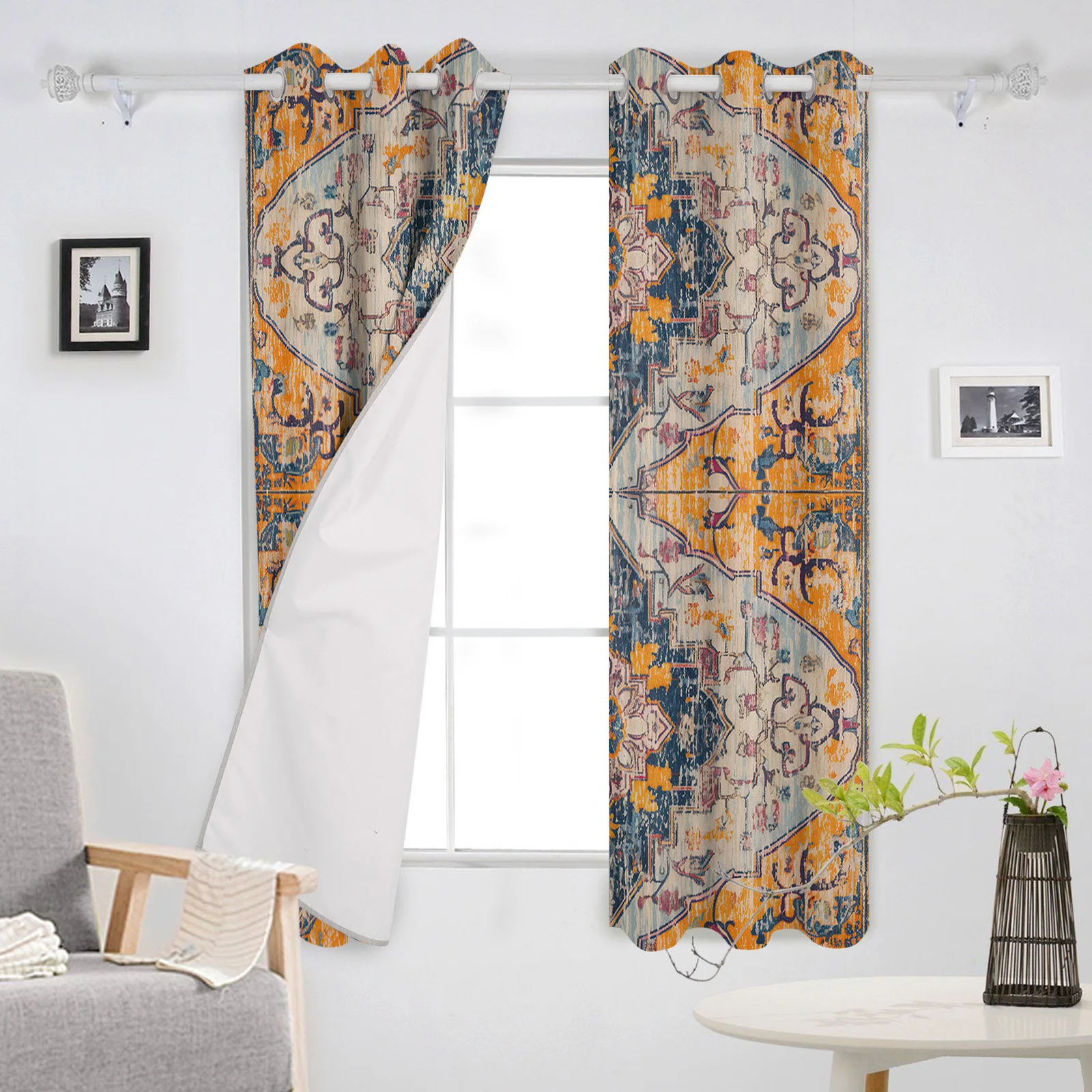 Ретро-фотообои средневековые оконные занавески для гостиной кухни