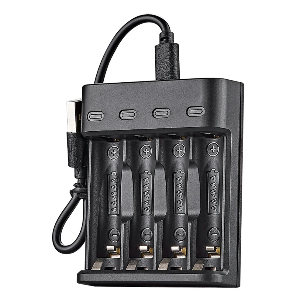 

Gaqqee 4-слотовое быстрое зарядное устройство для аккумуляторов AA AAA