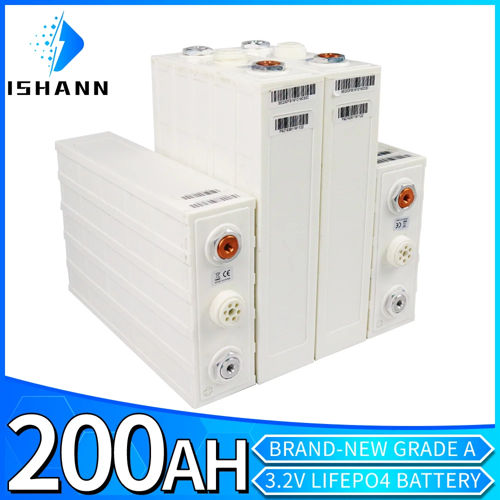 

новые 3.2V Lifepo4 200Ah батареи, 4 - 32PCS A DIY заряжаемые батареи для RV солнечной системы хранения с шиной