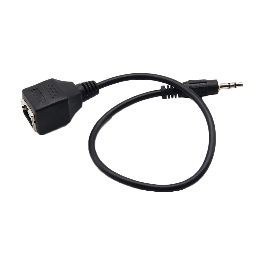 

3.5mm Male to RJ45 Female Ethernet LAN Jack Adapter Cable Touch Control Devices Network Audio Extension Cord