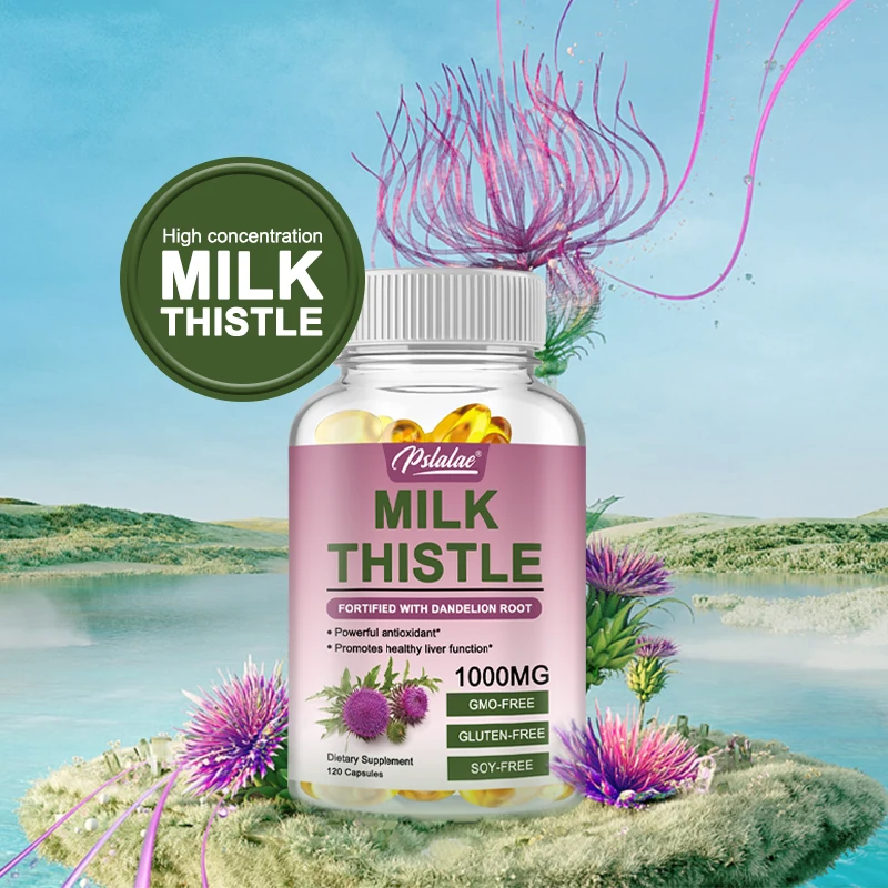 

Natural Milk Thistle Supplement 1000 Mg Silymarin & Dandelion Root for Healthy Liver Function, 120 Capsules Non-GMO