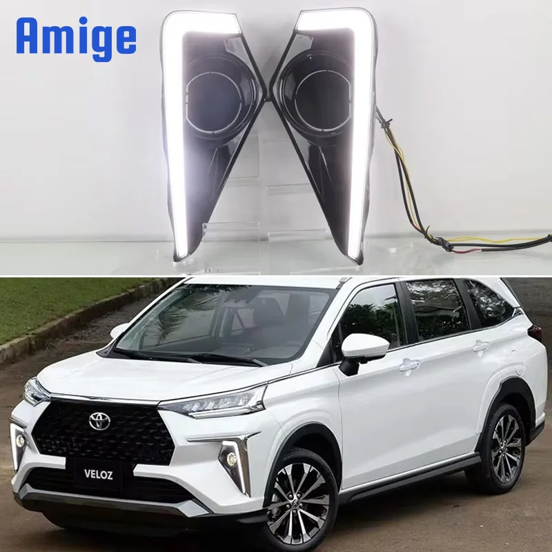 Для Toyota Veloz 2021 2022 2023 12 В светодиодный дневной свет желтый указатель поворота DRL