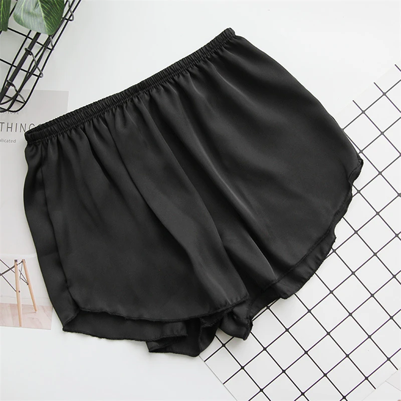 

Fashion Safety Pants Ice Silk Boxer Shorts Mid-Rise Seamless Underwear Mid-Rise Intimates Anti-Emptied Ladies Safety Pants