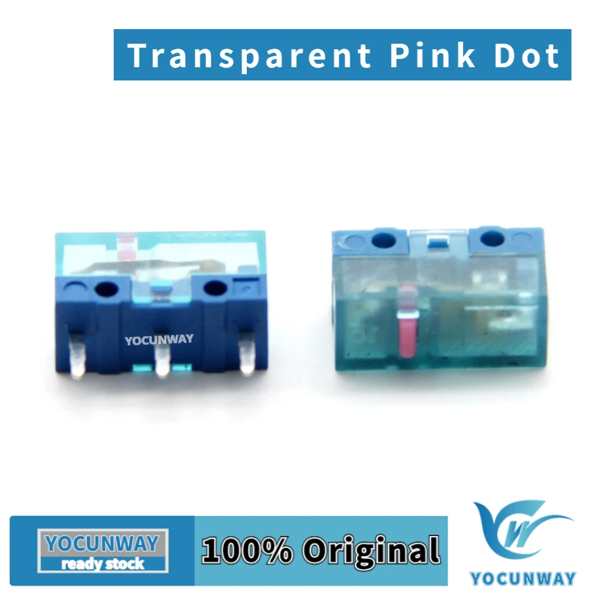 

5Pcs New Original HUANO Micro Switch Transparent Shell Pink Blue Yellow Dot 80 Million Lifetime Computer Mouse
